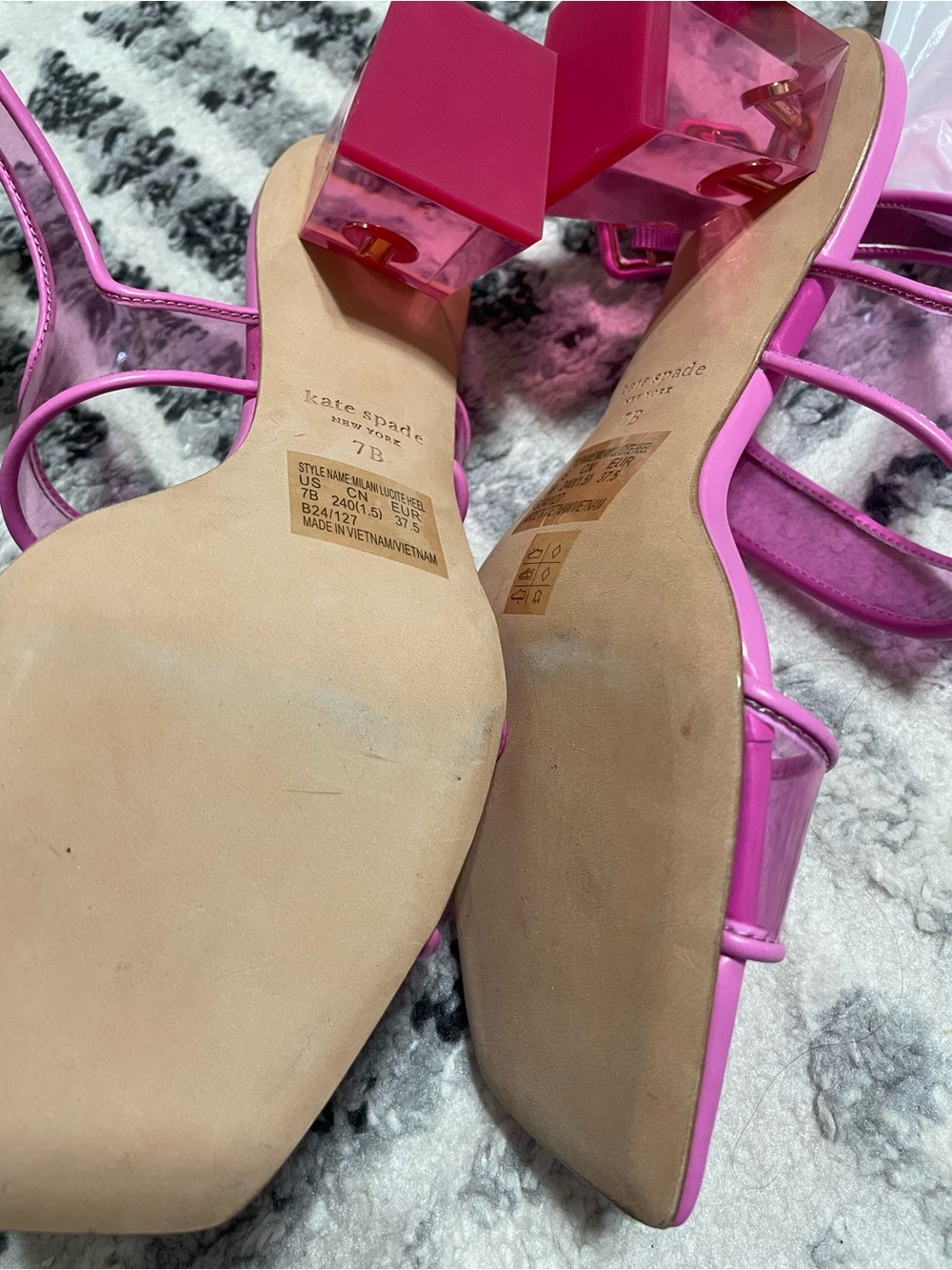 Kate Spade Pink Strappy Block Heel Sandals - Picture 9 of 9